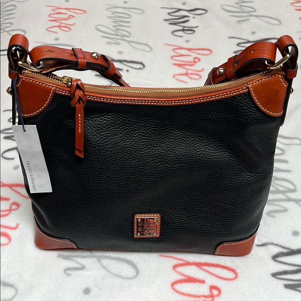 Dooney & Bourke Black and Tan Leather Shoulder Bag